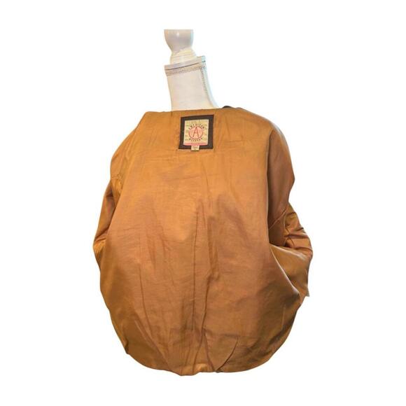 American Weekend Vintage Brown Leather Bomber Jacket, size Large - Picture 4 of 6